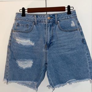 Forever 21 - Distressed Denim Mom Shorts